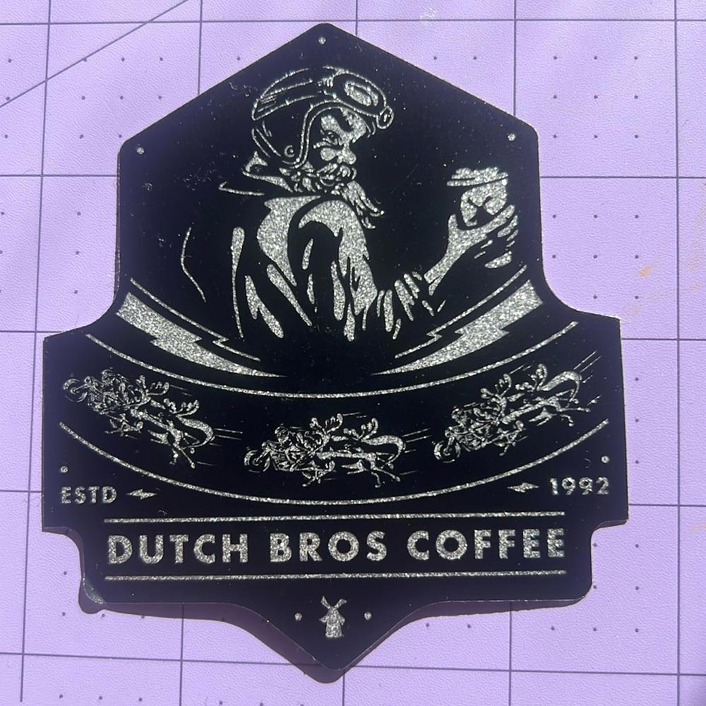 Dutch Bros black and silver holo Christmas sticker